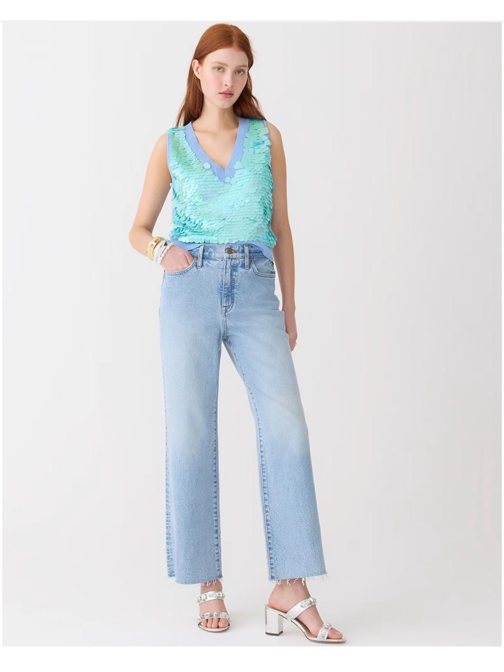 J. Crew Slim Wide Leg Women's Jeans in Light Blue Size 32